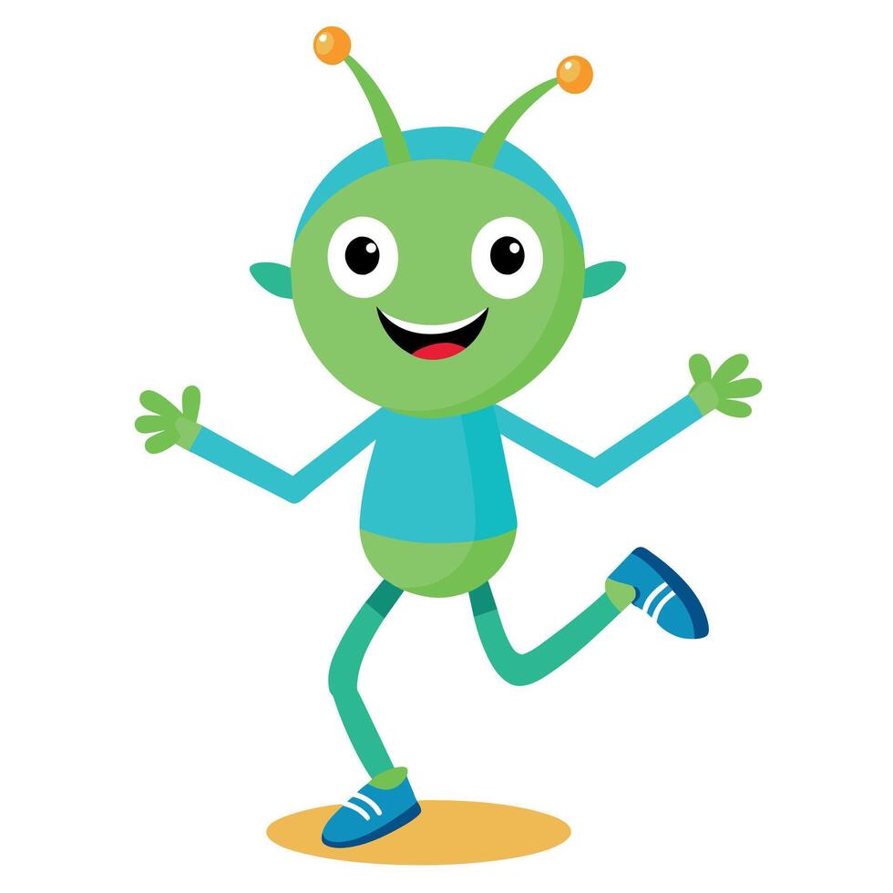 A minimalist Carton Character with smile flat style illustration vector