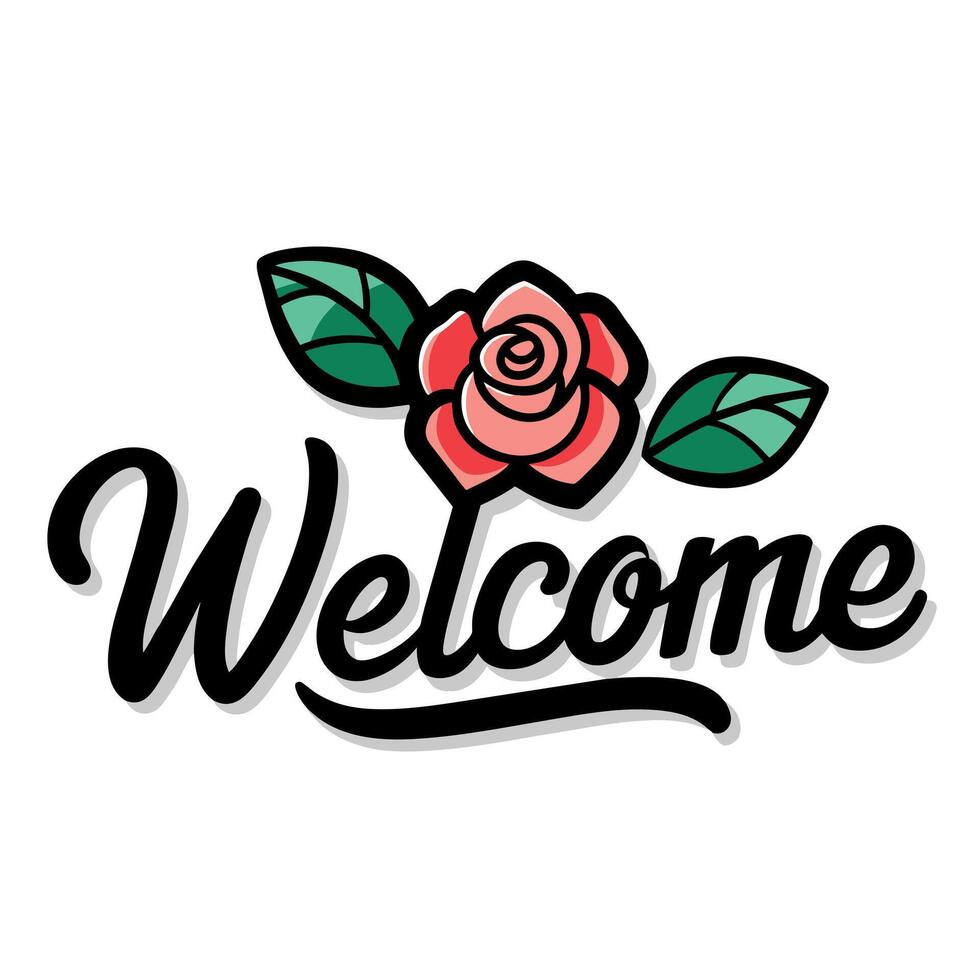Welcome Text Flat Style Illustration vector