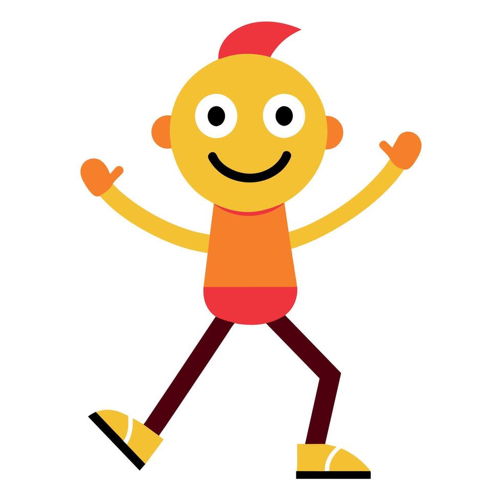 A minimalist Carton Character with smile flat style illustration vector