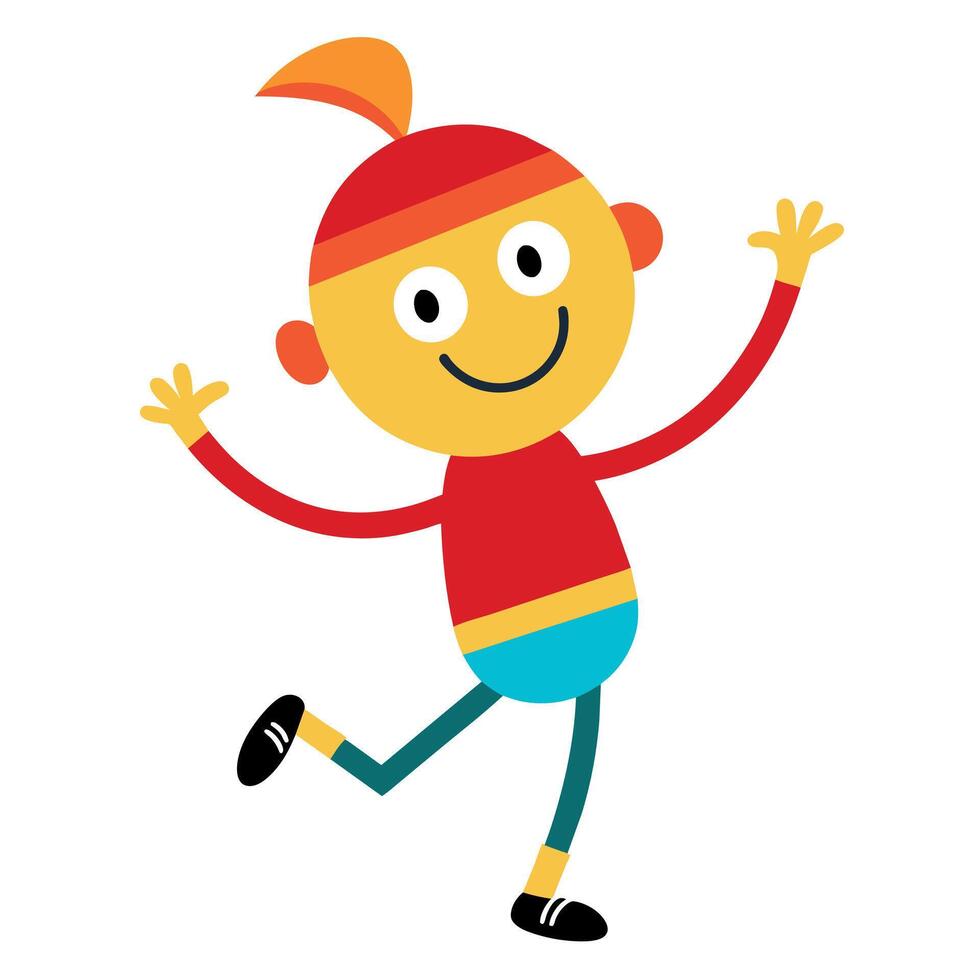 A minimalist Carton Character with smile flat style illustration vector