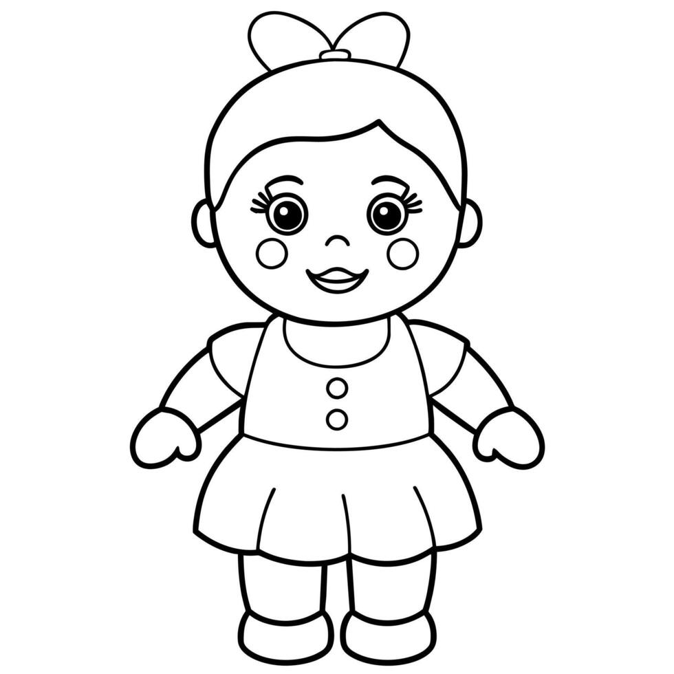 Child Coloring book page illustration vector