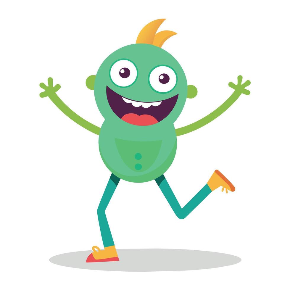A minimalist Carton Character with smile flat style illustration vector