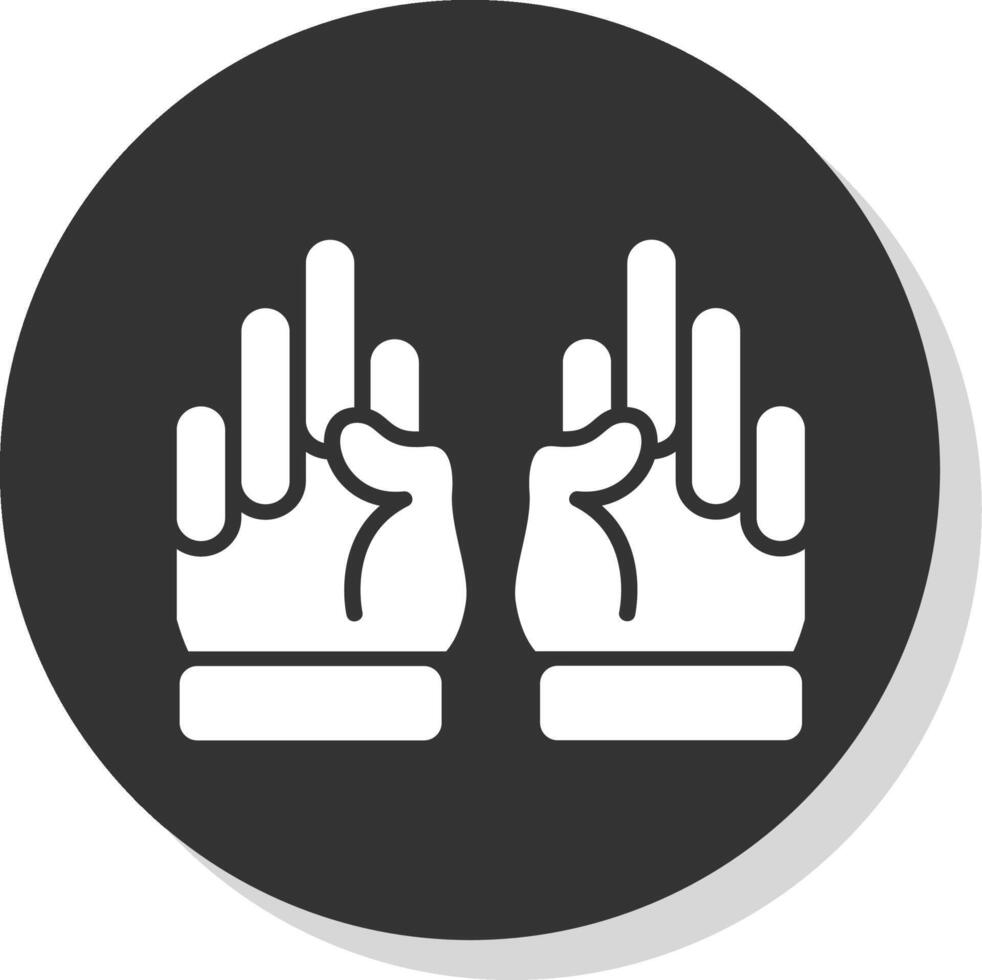 Hands Glyph Shadow Circle Icon Design vector