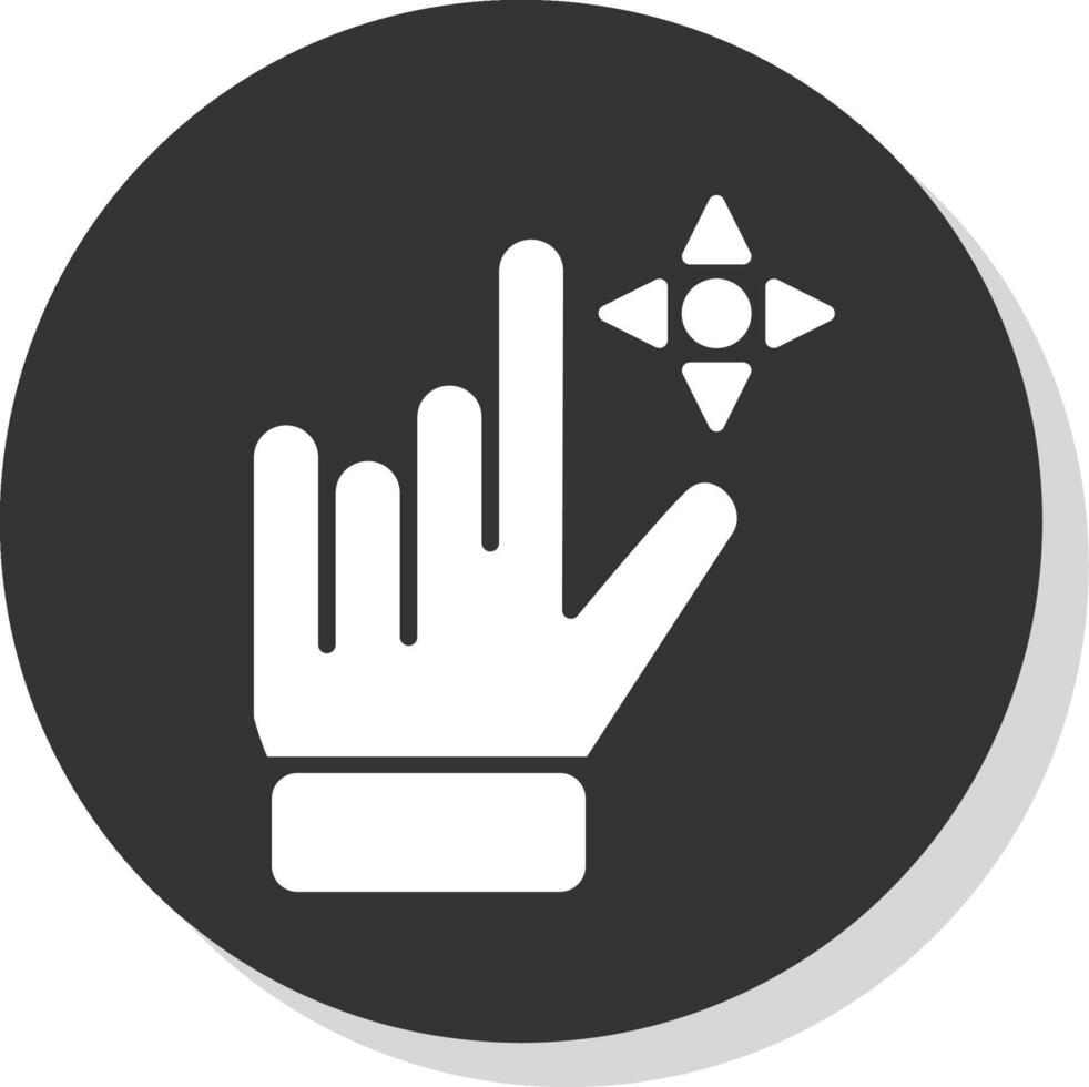 Drag Glyph Shadow Circle Icon Design vector