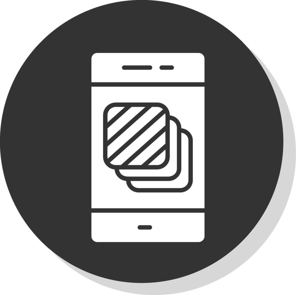 Layers Glyph Shadow Circle Icon Design vector