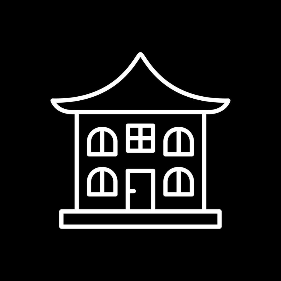 asiático templo línea invertido icono diseño vector