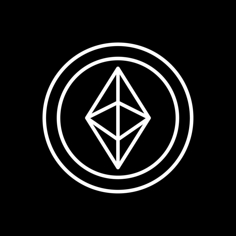 Ethereum Line Inverted Icon Design vector