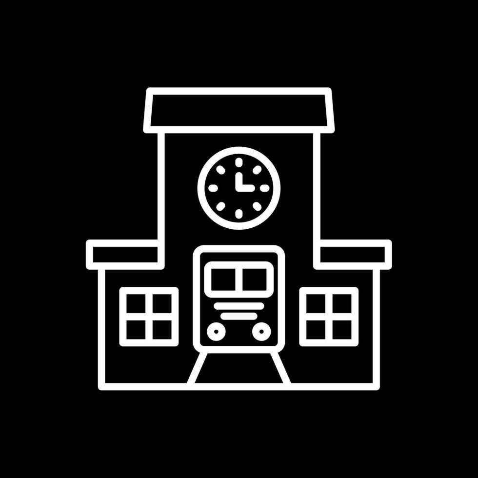 Train Station Line Inverted Icon Design vector