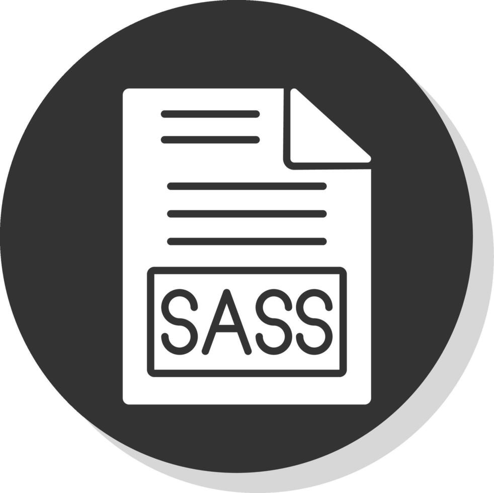 Sass Glyph Shadow Circle Icon Design vector