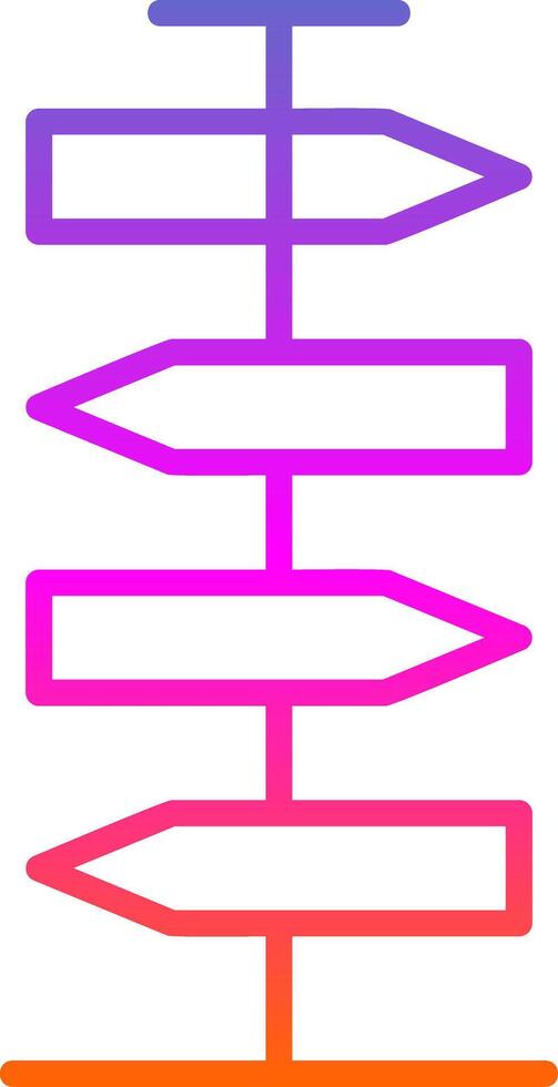 Signpost Line Gradient Icon Design vector