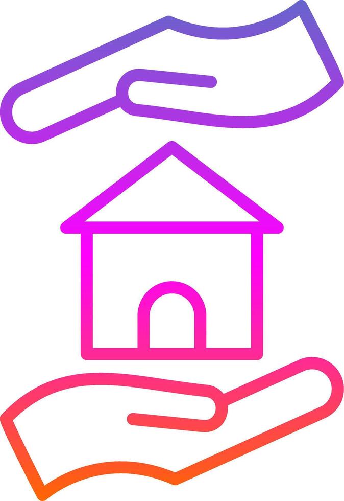 Home Insurance Line Gradient Icon Design vector