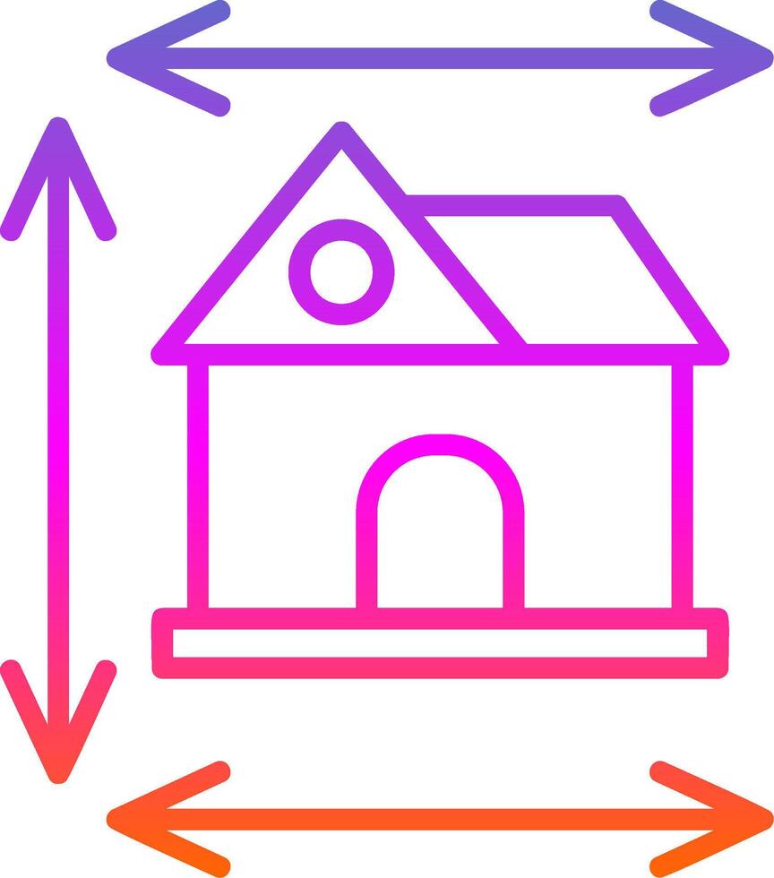 Home Dimensions Line Gradient Icon Design vector