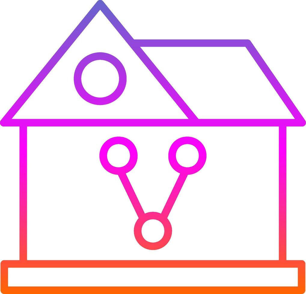 compartiendo casa línea degradado icono diseño vector