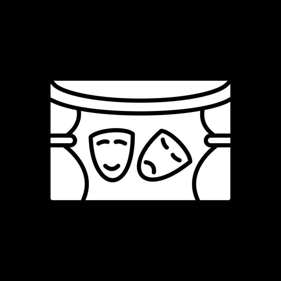 Theatre Glyph Inverted Icon Design vector