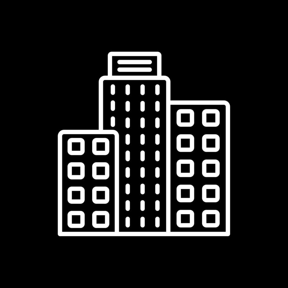 Building Line Inverted Icon Design vector