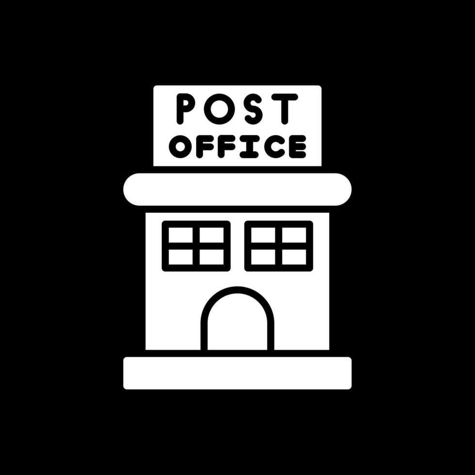 Post Office Glyph Inverted Icon Design vector