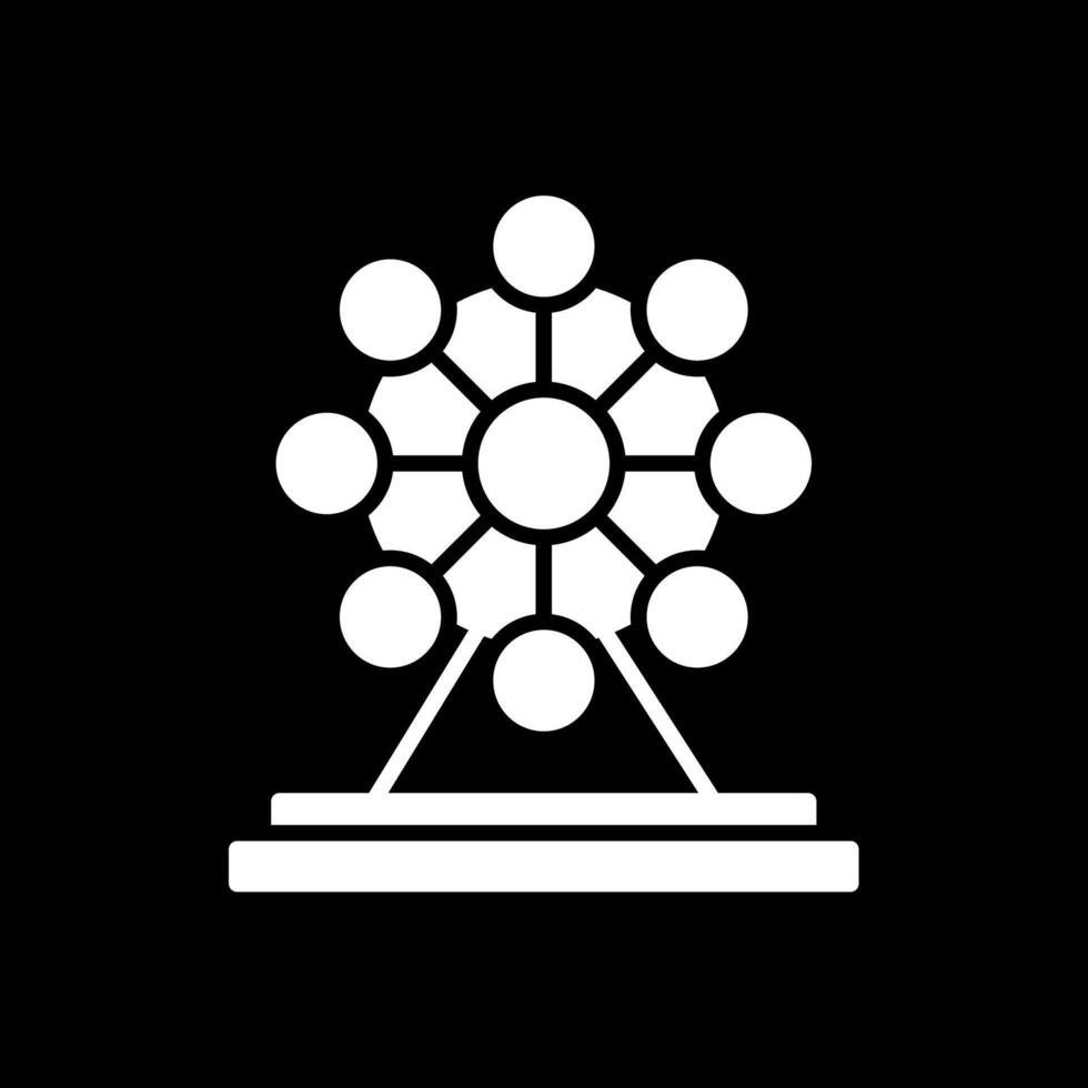 Ferris Wheel Glyph Inverted Icon Design vector