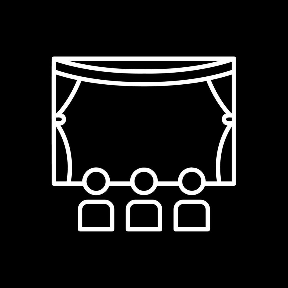 Cinema Line Inverted Icon Design vector