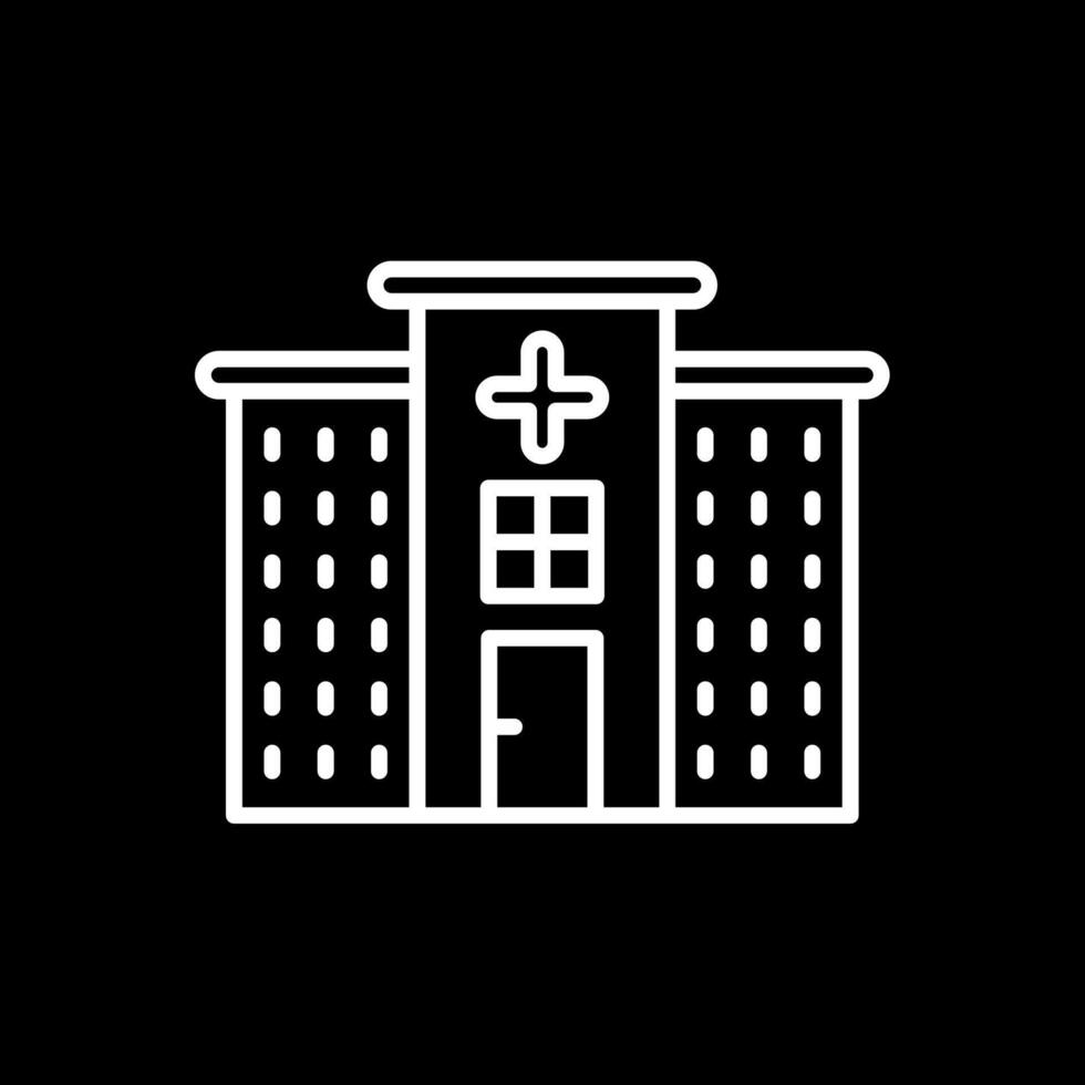 hospital línea invertido icono diseño vector