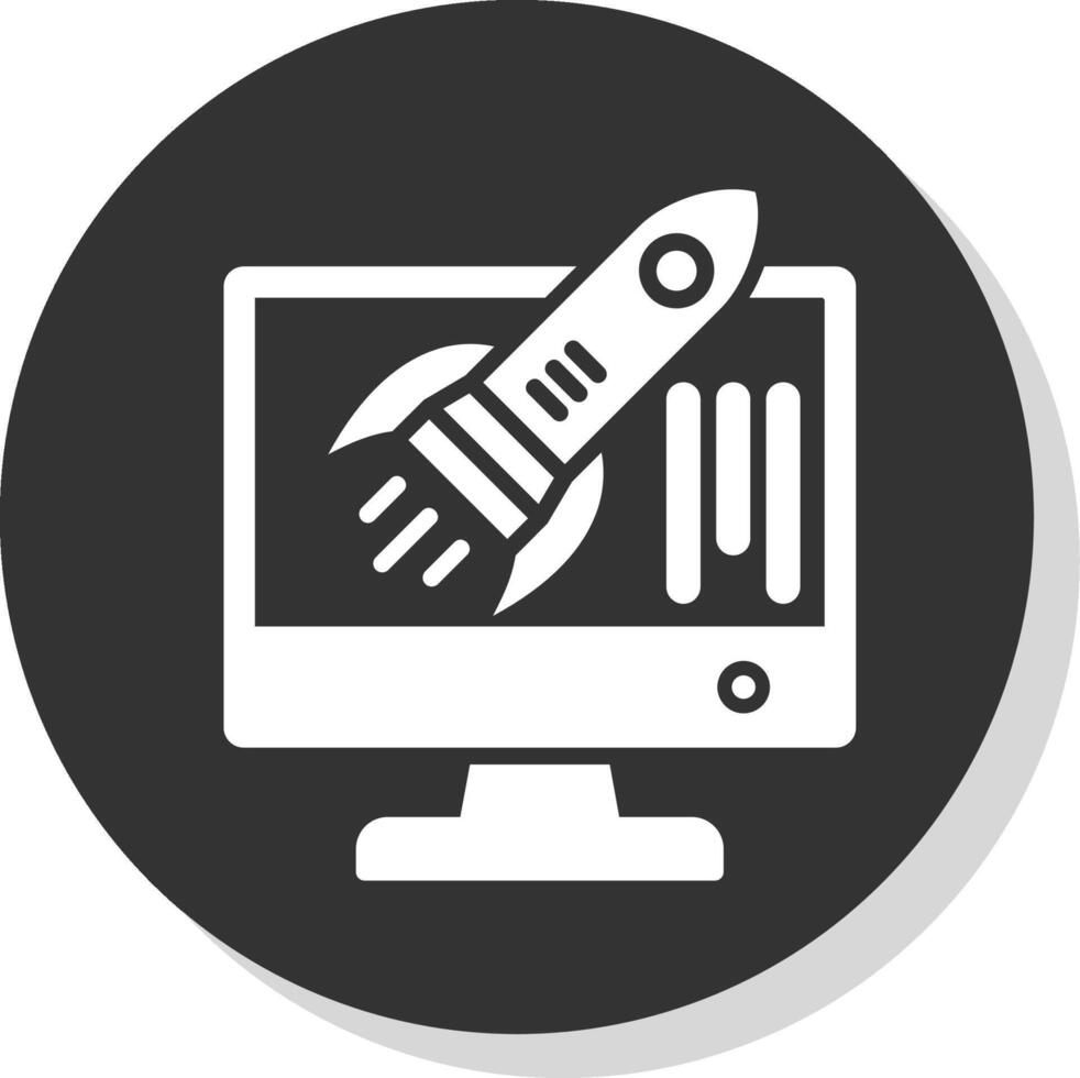 Startup Glyph Shadow Circle Icon Design vector
