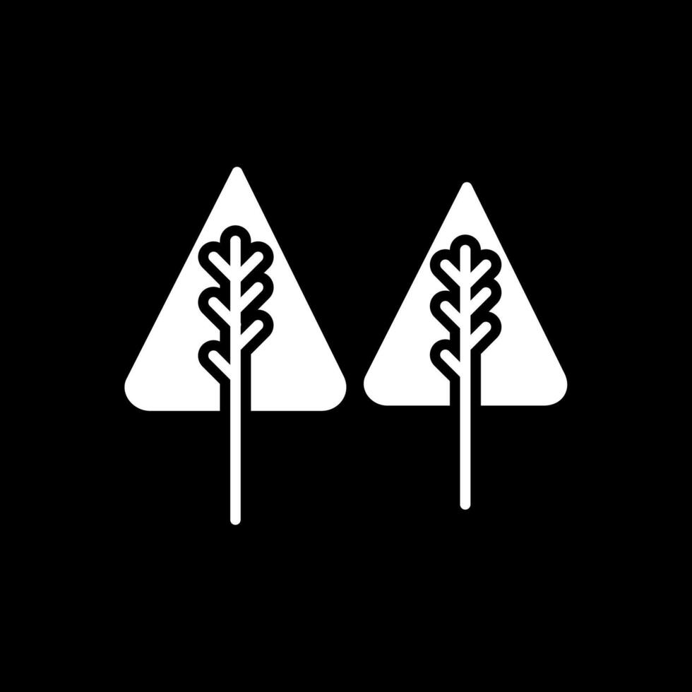 Pine Glyph Inverted Icon Design vector