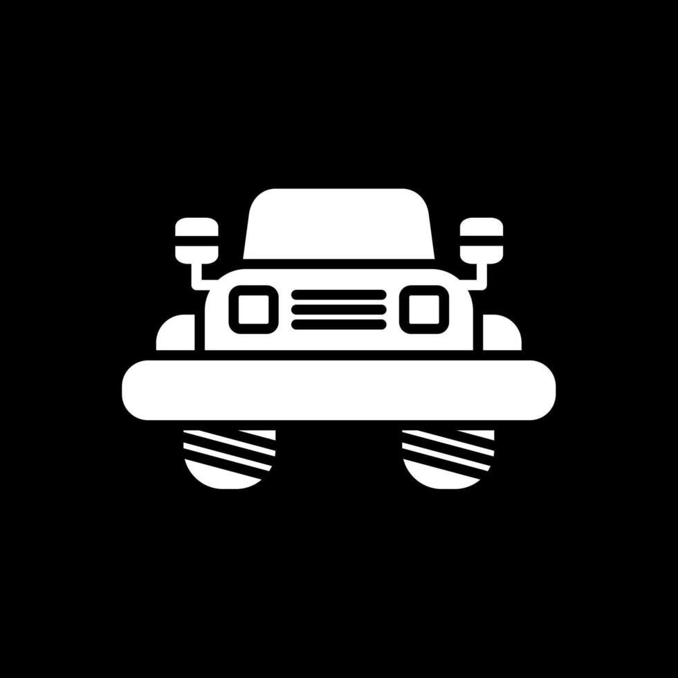 Jeep Glyph Inverted Icon Design vector