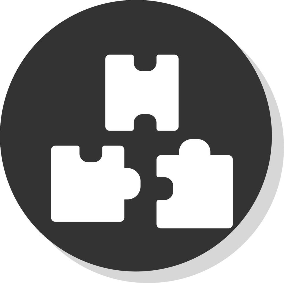 Puzzle Glyph Shadow Circle Icon Design vector