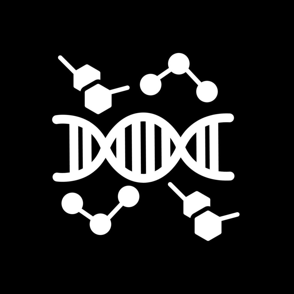 DNA Glyph Inverted Icon Design vector