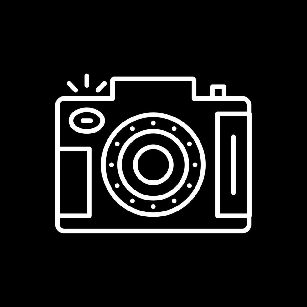 Dslr Camera Line Inverted Icon Design vector