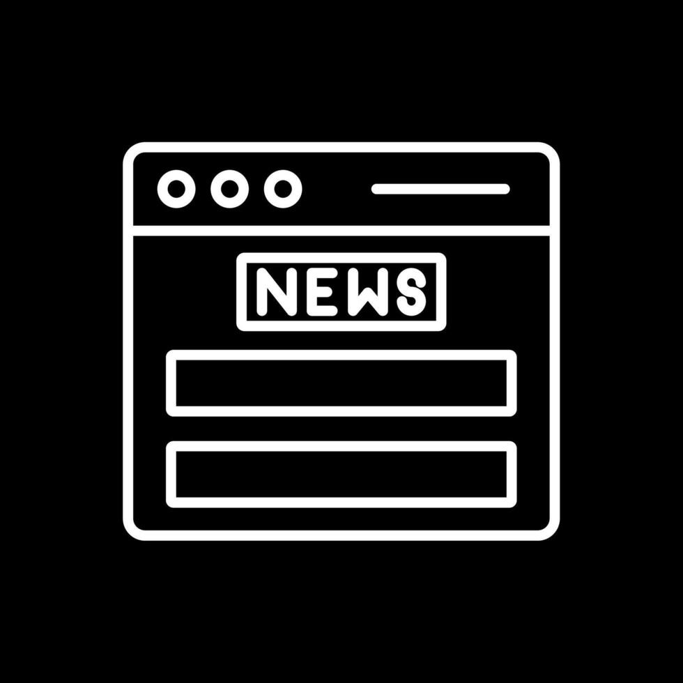 News Feed Line Inverted Icon Design vector