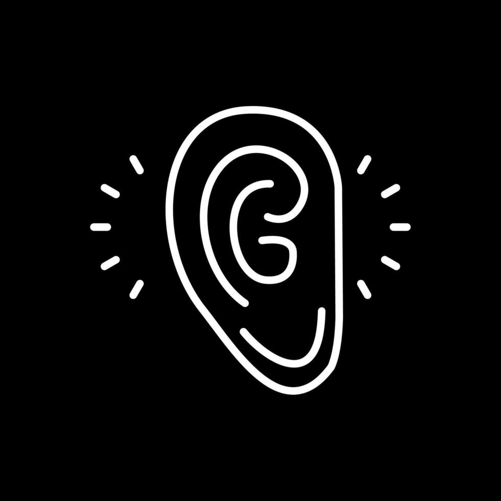 Listening Line Inverted Icon Design vector