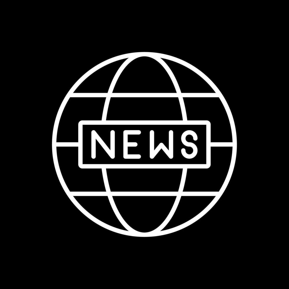 World News Line Inverted Icon Design vector