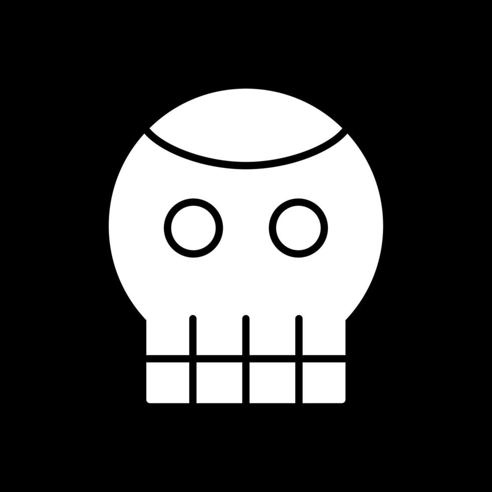 Skull Glyph Inverted Icon Design vector
