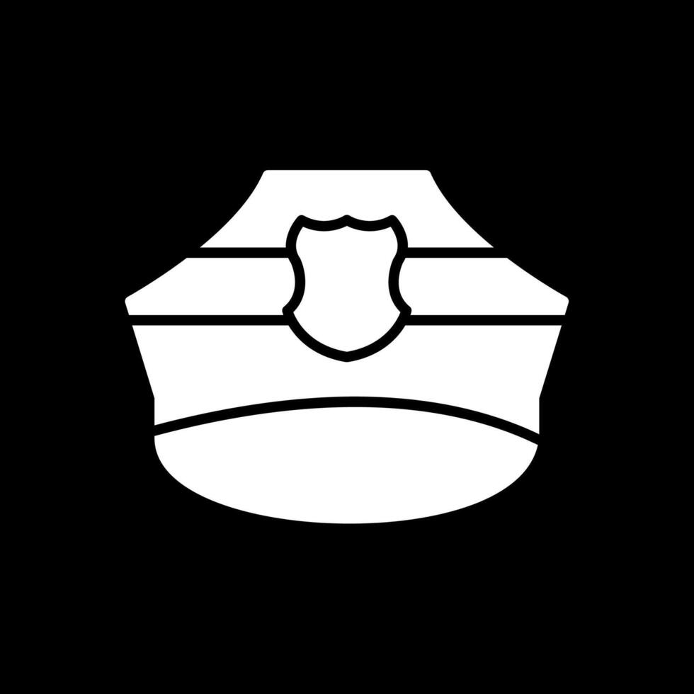 Police Hat Glyph Inverted Icon Design vector