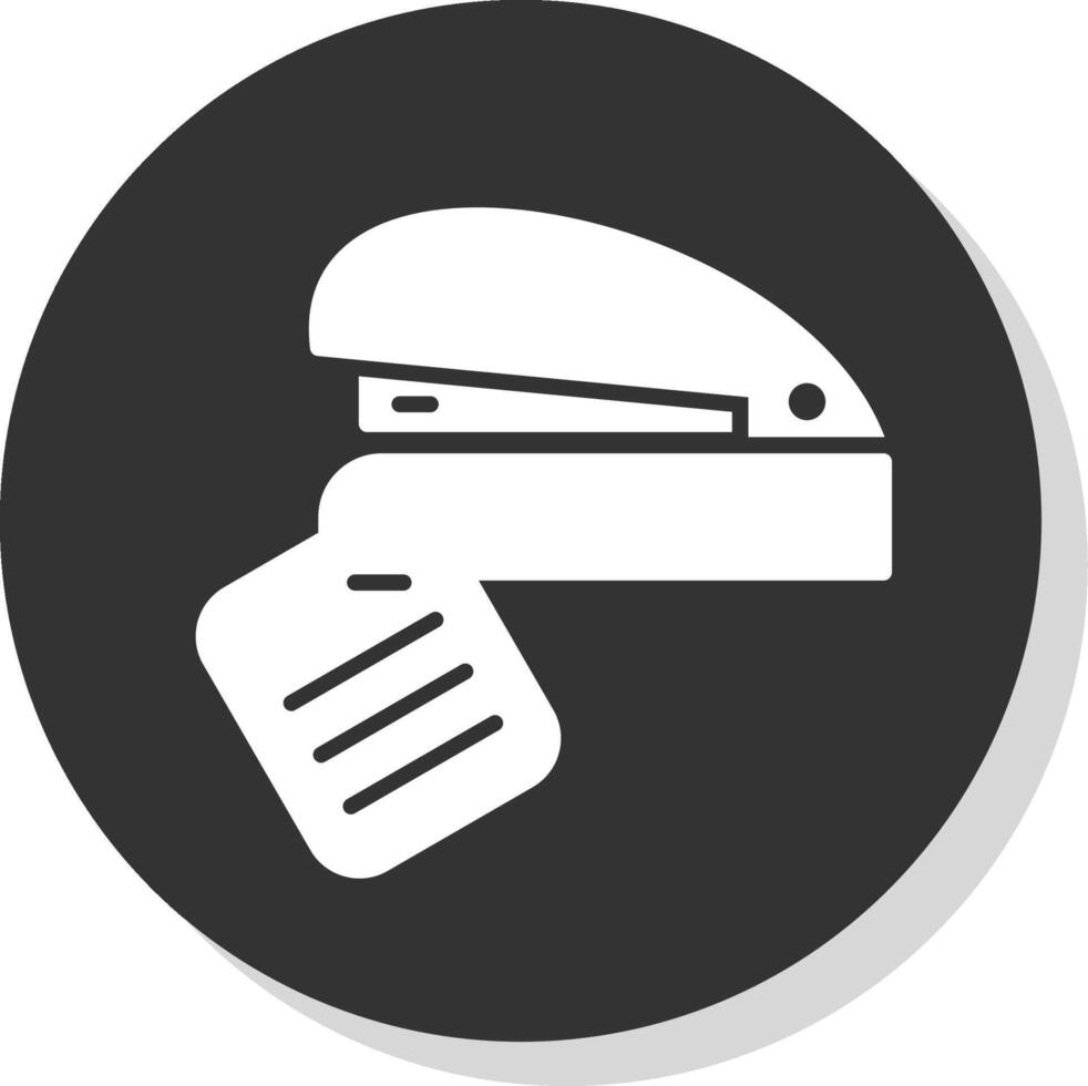 Stapler Glyph Shadow Circle Icon Design vector