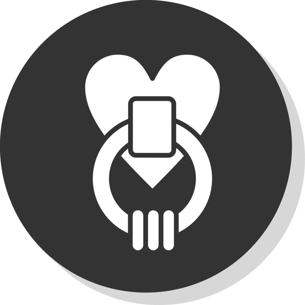 Door Knocker Glyph Shadow Circle Icon Design vector