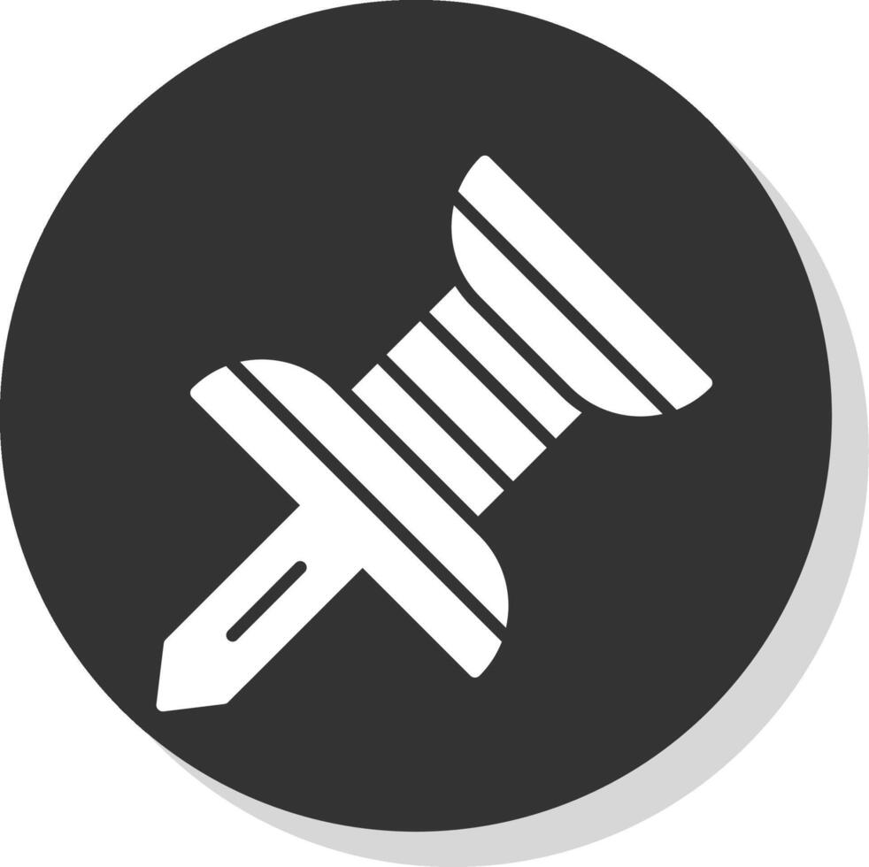 Push Pin Glyph Shadow Circle Icon Design vector