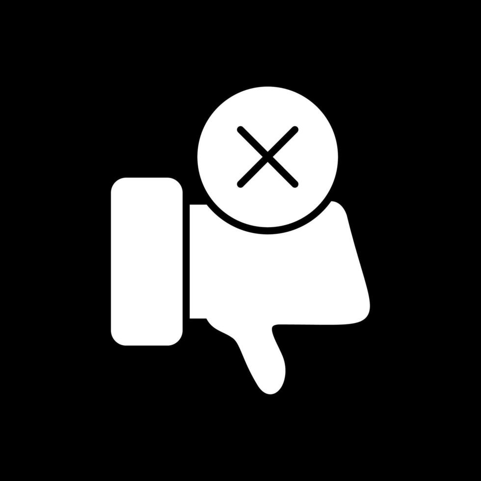 Dislike Glyph Inverted Icon Design vector