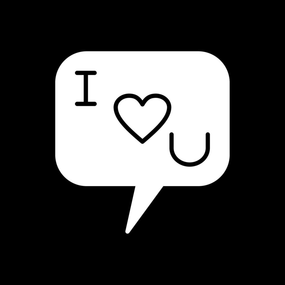 I Love You Glyph Inverted Icon Design vector