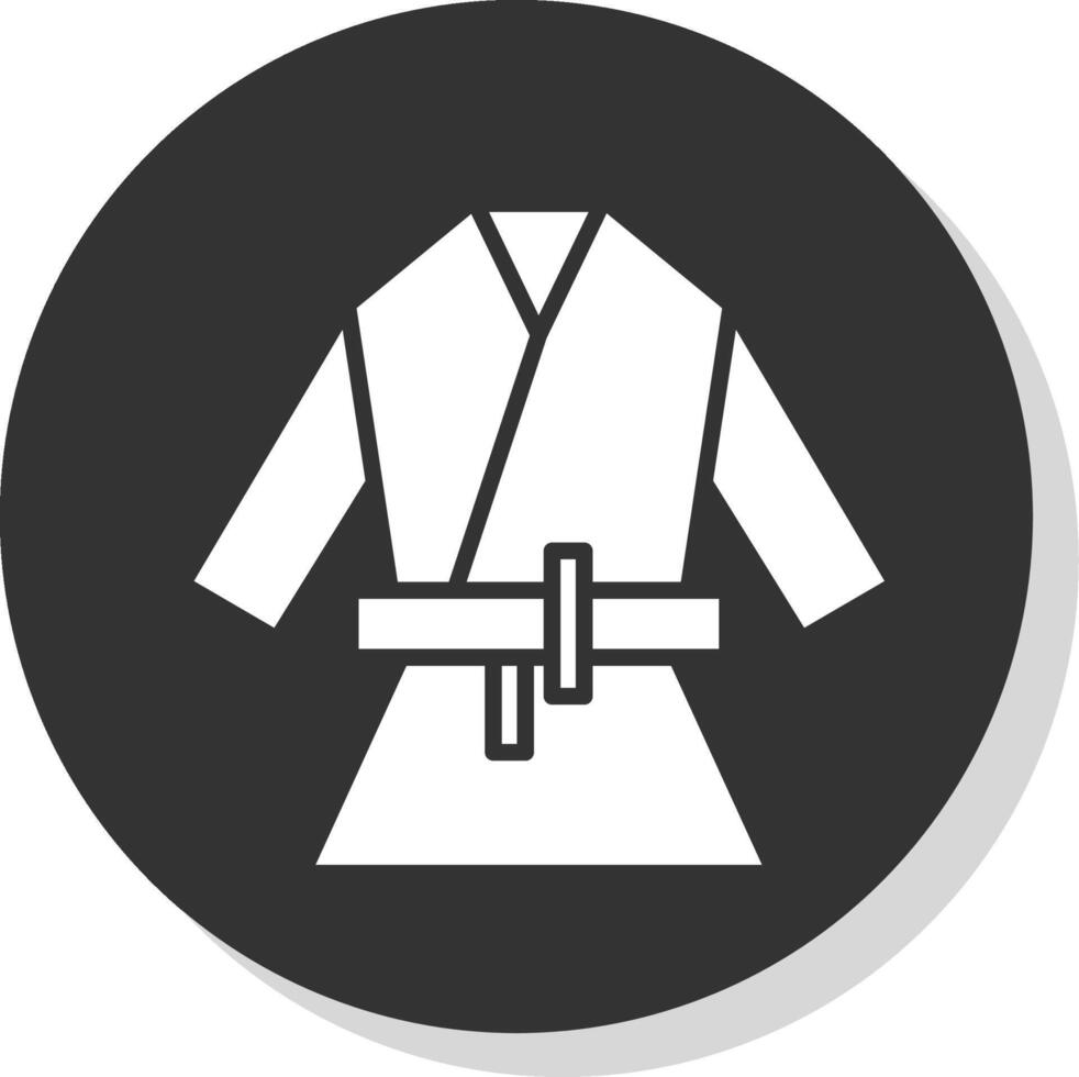 Kimono Glyph Shadow Circle Icon Design vector