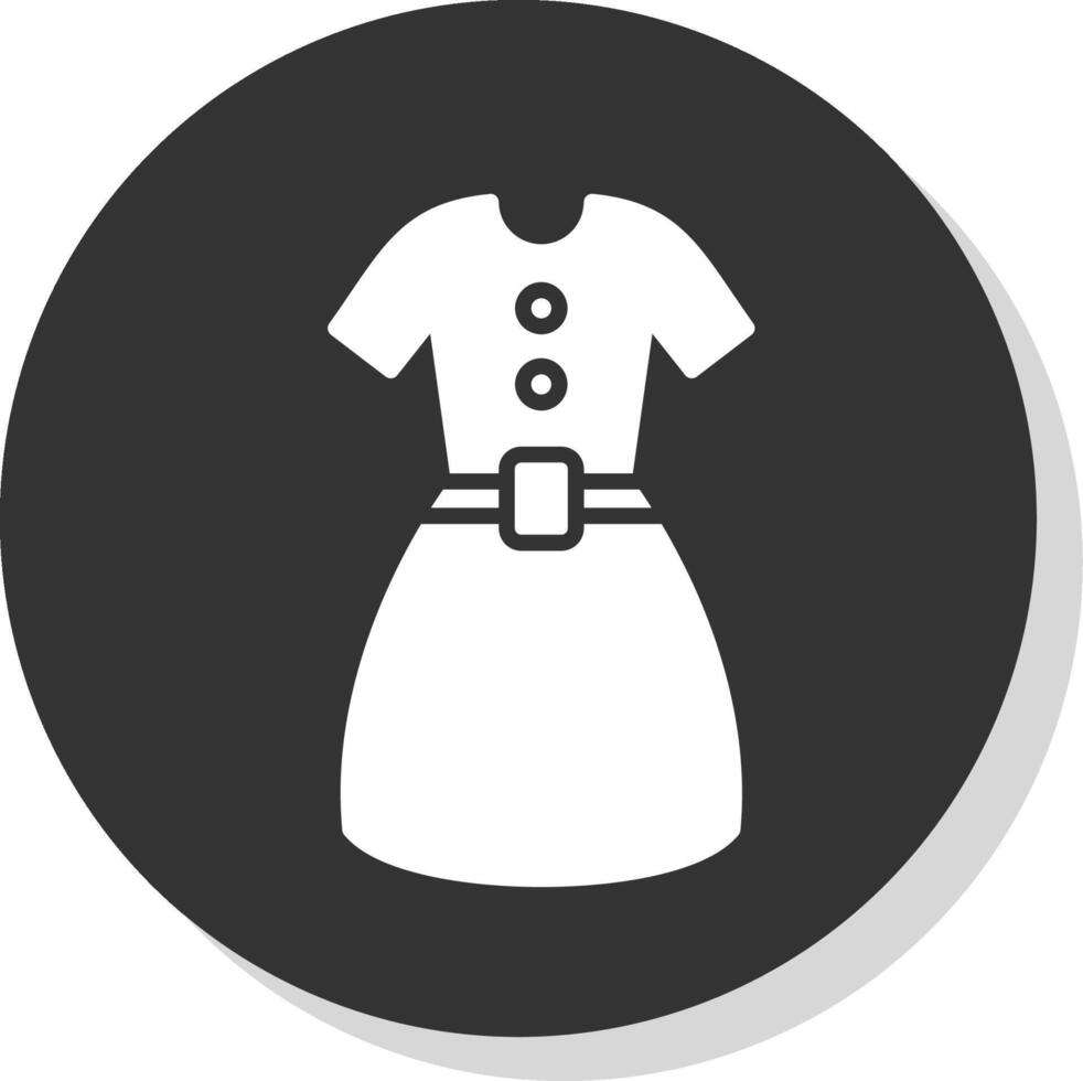 Dress Glyph Shadow Circle Icon Design vector