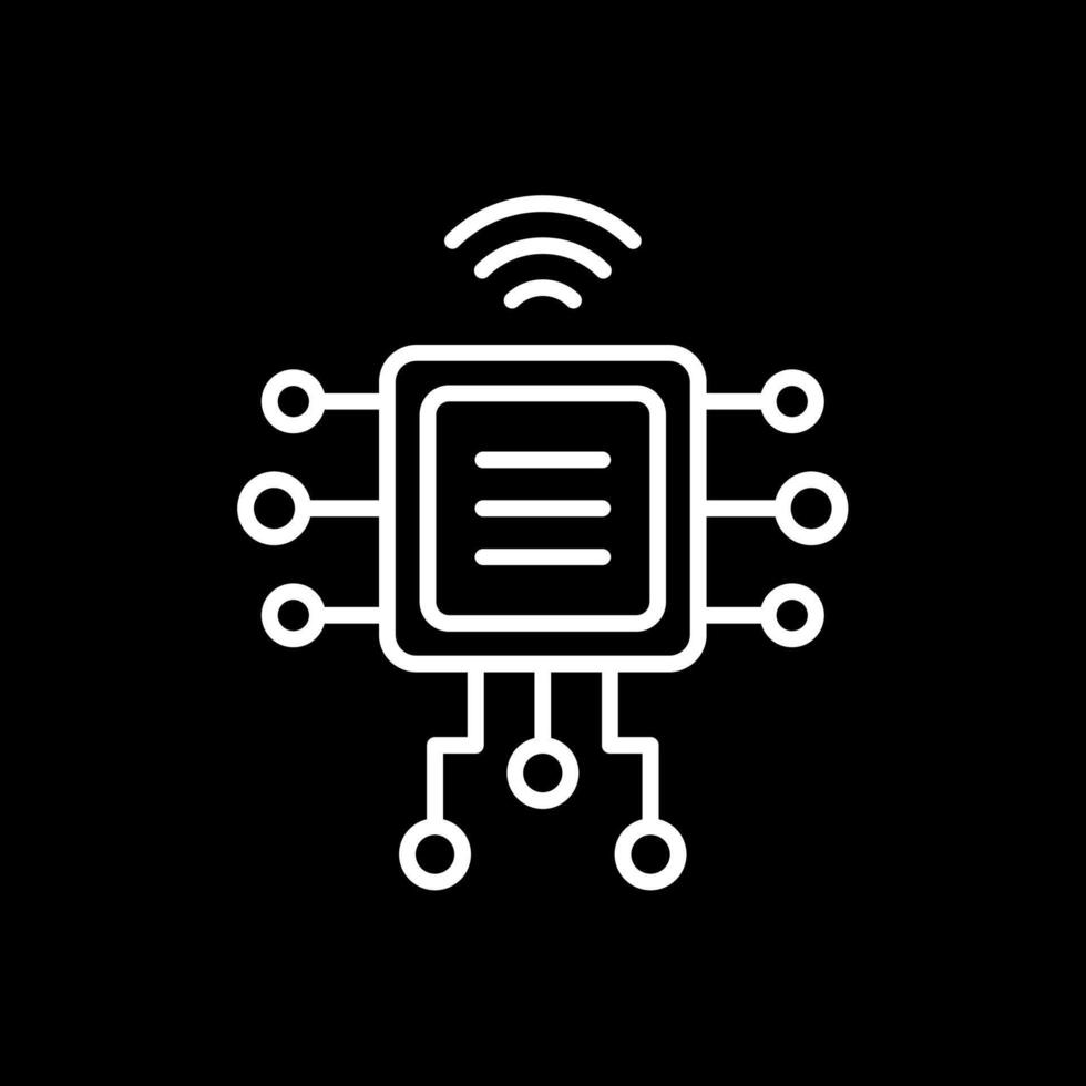 Computer Chip Line Inverted Icon Design vector