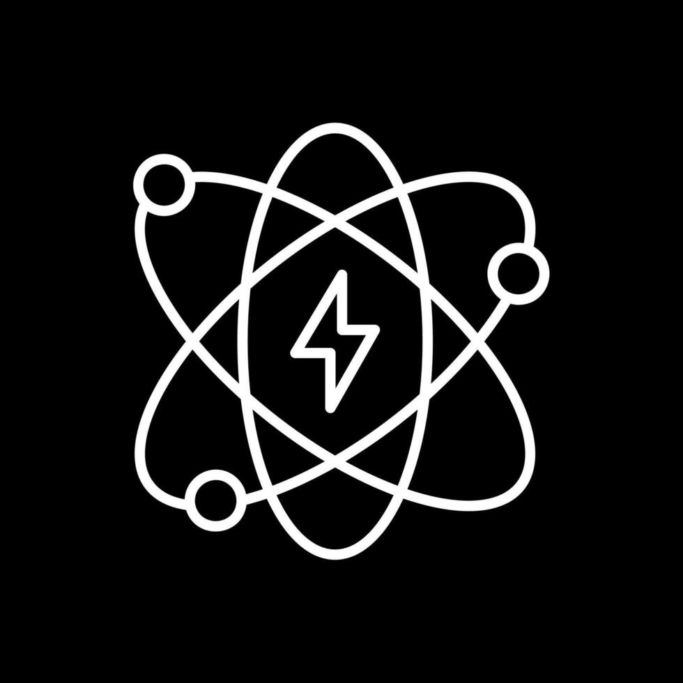 Atomic Energy Line Inverted Icon Design vector