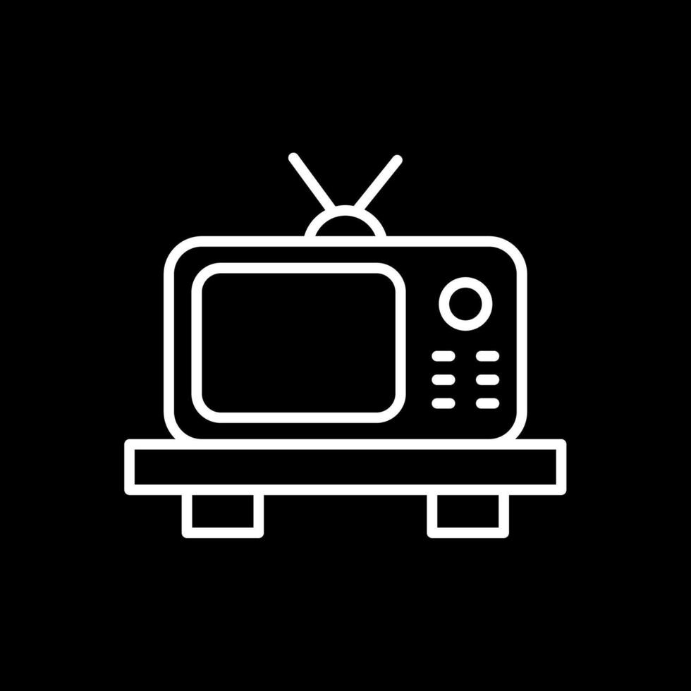 Tv Line Inverted Icon Design vector