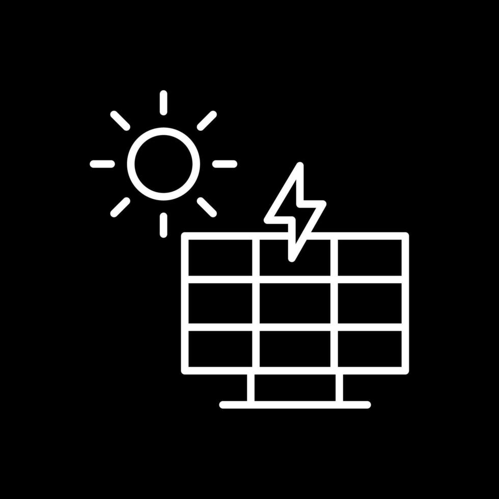 Solar Power Line Inverted Icon Design vector