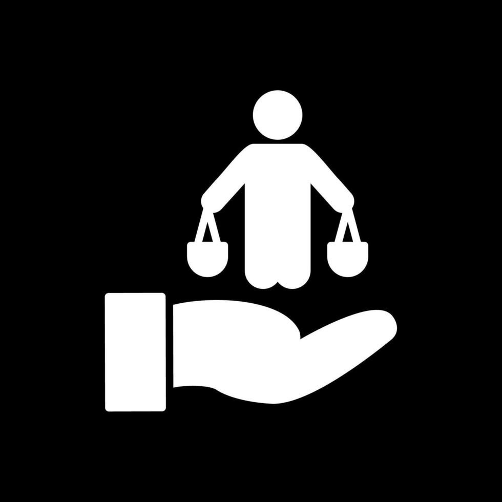 Dicision Glyph Inverted Icon Design vector