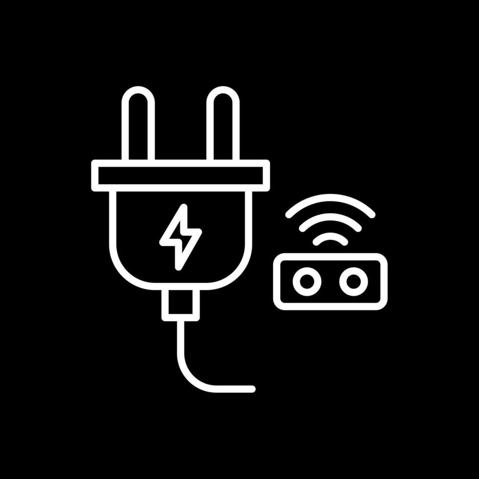 Smart Plug Line Inverted Icon Design vector