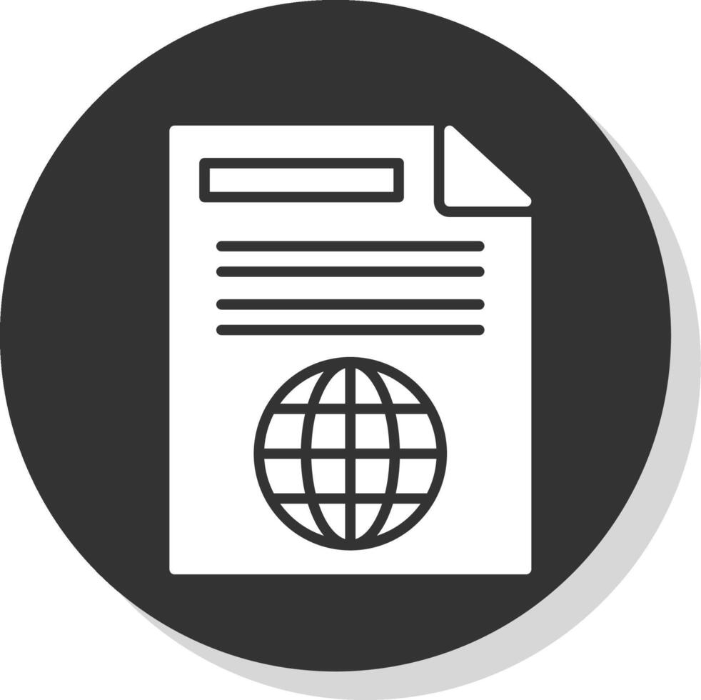 Document Glyph Shadow Circle Icon Design vector