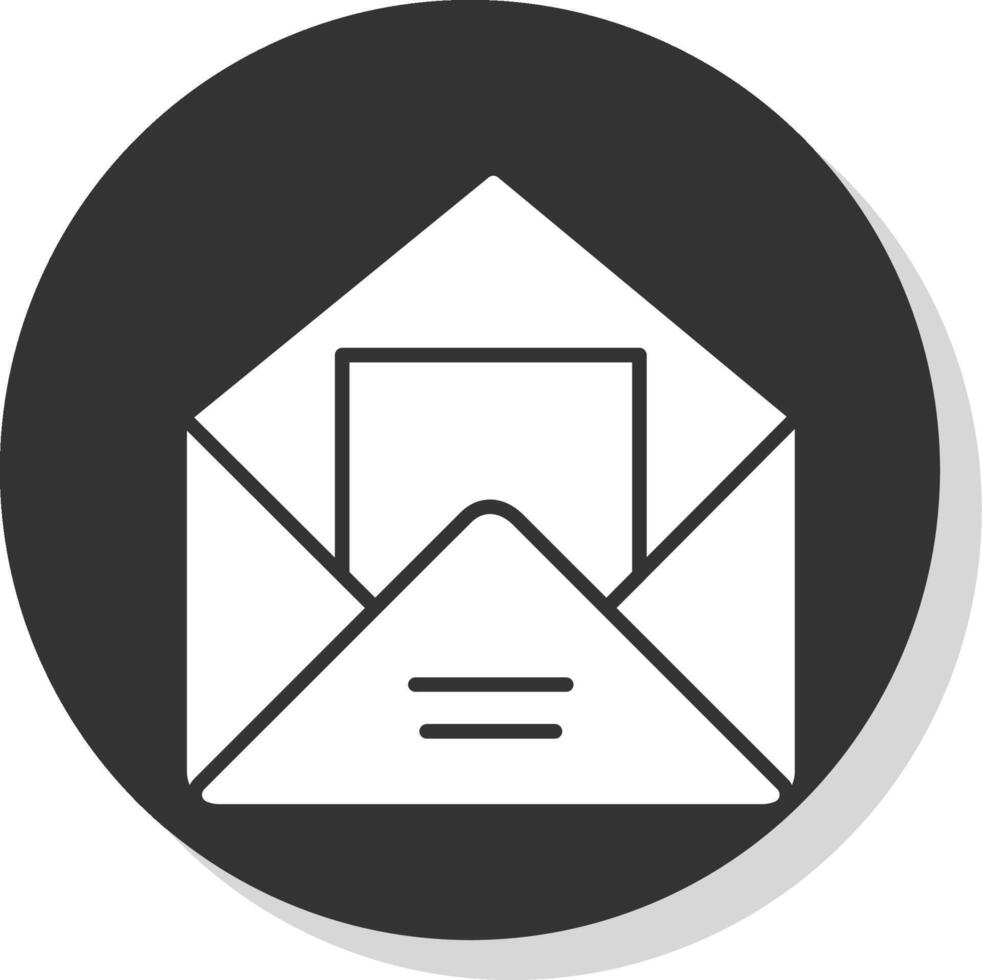 Envelope Glyph Shadow Circle Icon Design vector