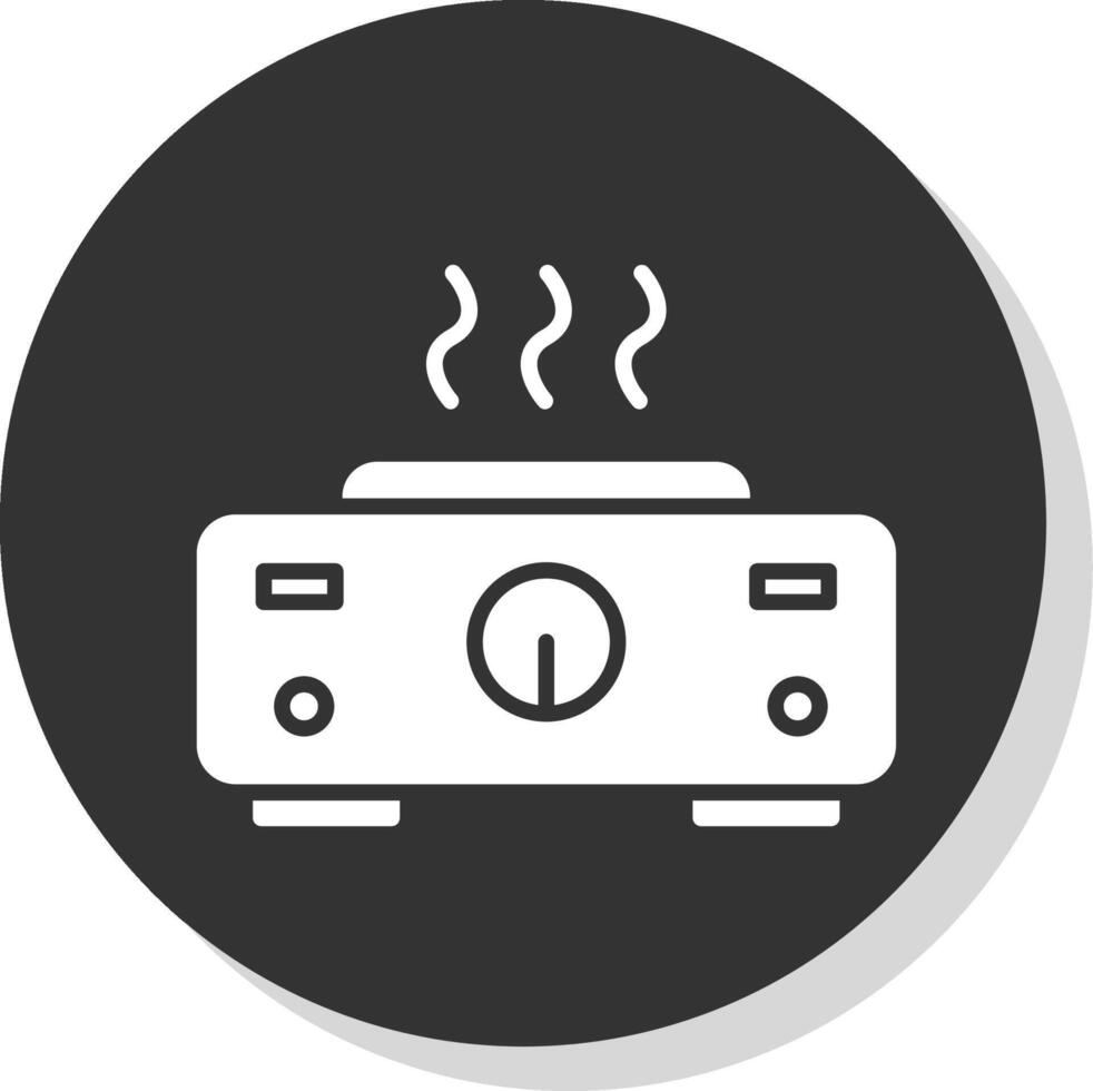 Hot Plate Glyph Shadow Circle Icon Design vector